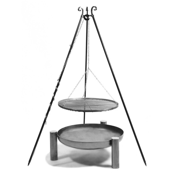 Korono braciere Ø 80cm diametro acciaio con piastra grill handmade